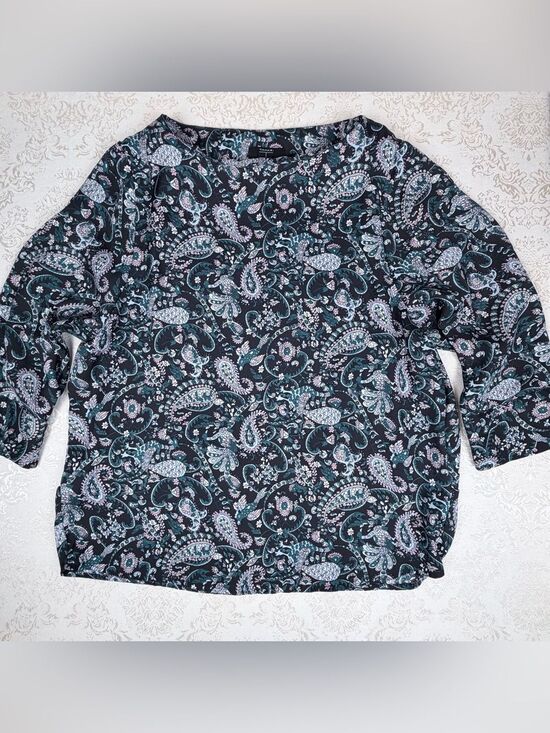 Tahari Tops - Tahari Black Paisley Print Blouse, Medium, Lightweight, Fashion